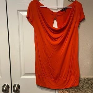 Orange Express Short Sleeve Shirt; Large
